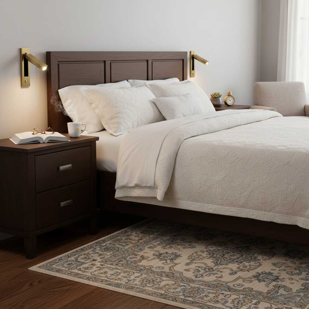 Adjustable LED Bedside Wall Sconce with Hidden Switch for Reading Comfort 3