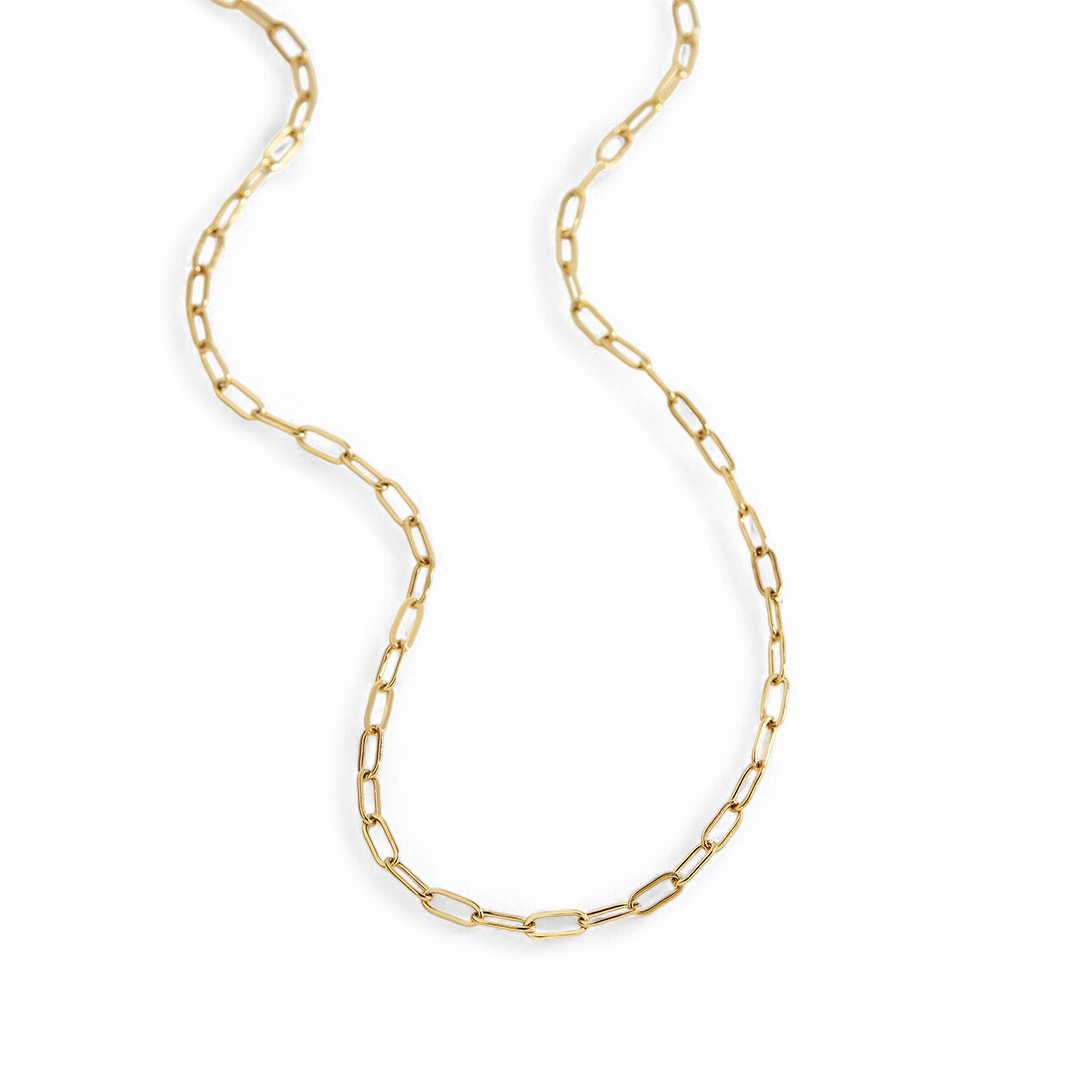 Elegant Paperclip Chain Necklace with Adjustable Extender for Everyday Style 0