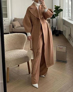 Elegant Wool Winter Coat for Women with Oversized Lapel and Double Breasted Closure 4