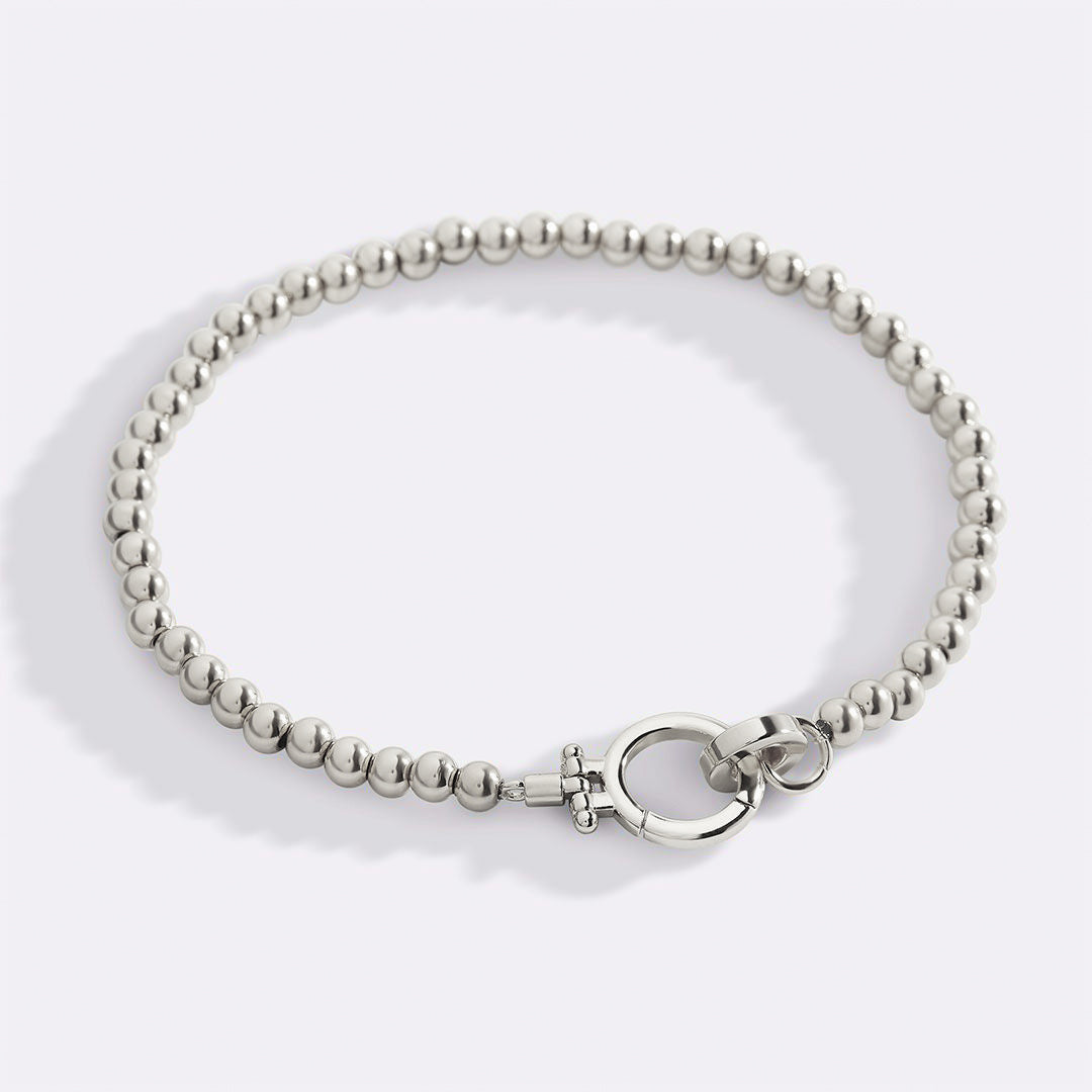 Mint Charm Bracelet with Elegant Gold Beads and Unique Clasp 9