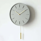Modern Cement Wall Clock with Metal Pendulum | Scandinavian Wall Clock Decor 2